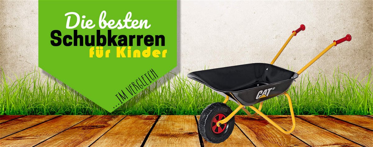 Kinderschubkarre mit 2 Rädern Gartentrolley ab 3 Jahren mit Schaufel und Rechen 