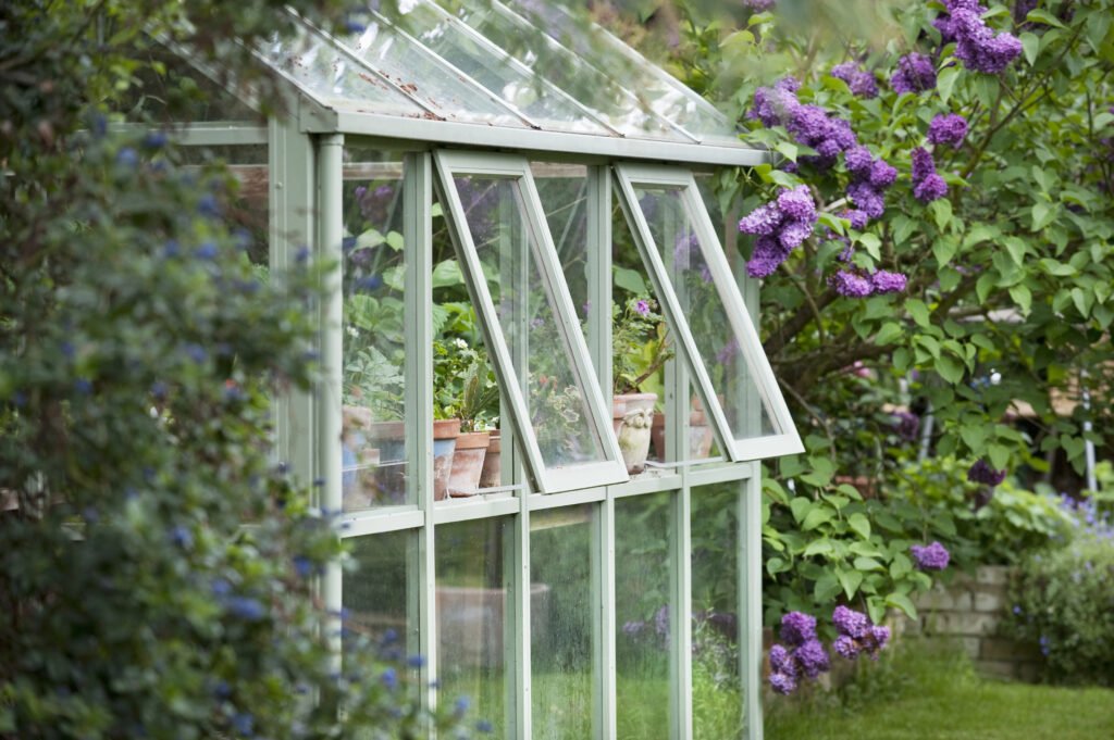 Greenhouse with open windows
