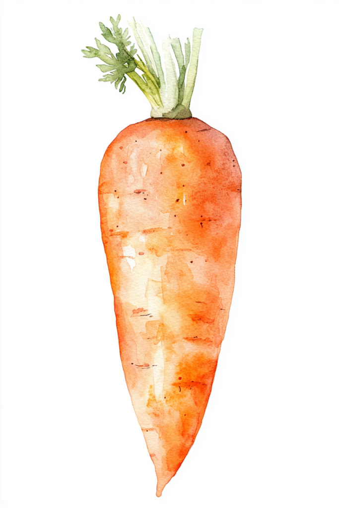 Aquarellzeichnung einer Karotte