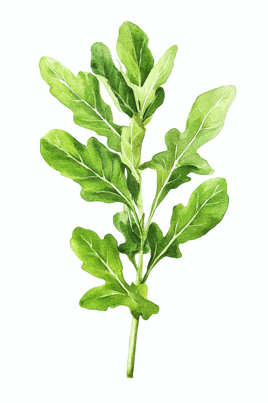Illustration eines frischen Rucola Strauchs